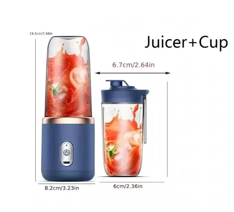 Portable Electric Juice Mixer Blender, Blue juicer With Extra Cup