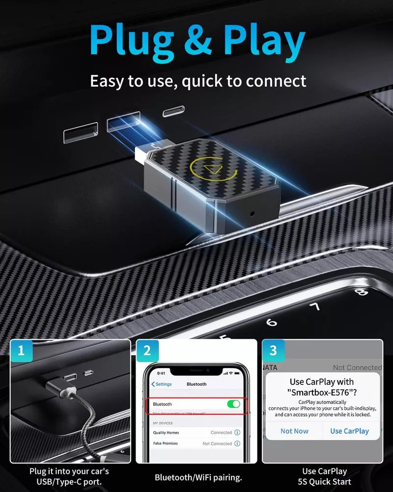 CarPlay Wireless Adapter – Wireless CarPlay & Android Auto Converter