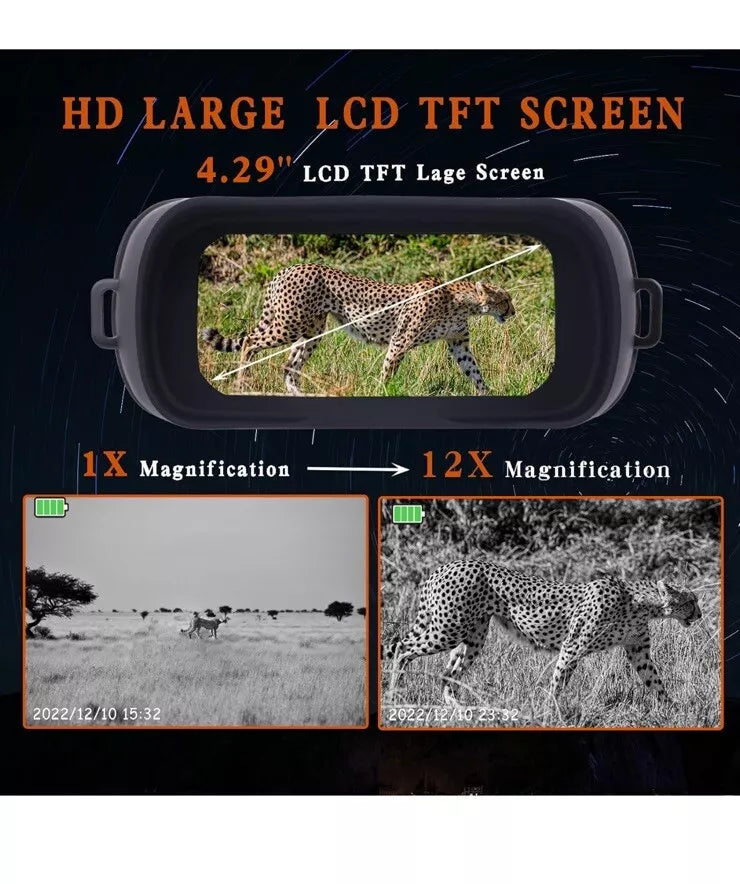 Digital Night Vision Binoculars With 32GB For Viewing Up To 984ft In The Dark With 2.31" LCD Screen Takes Photos & Video Recording