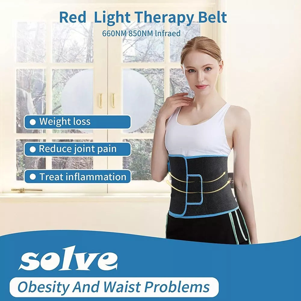 Back belt Red &Infrared LED Light Therapy Belt 850nm 660nm Back Pain Relief Wrap Burn Fat Wrap Slimming Machine Waist Heat Pad Full