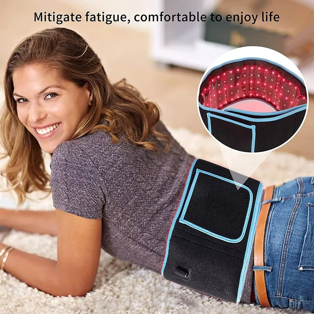 Back belt Red &Infrared LED Light Therapy Belt 850nm 660nm Back Pain Relief Wrap Burn Fat Wrap Slimming Machine Waist Heat Pad Full