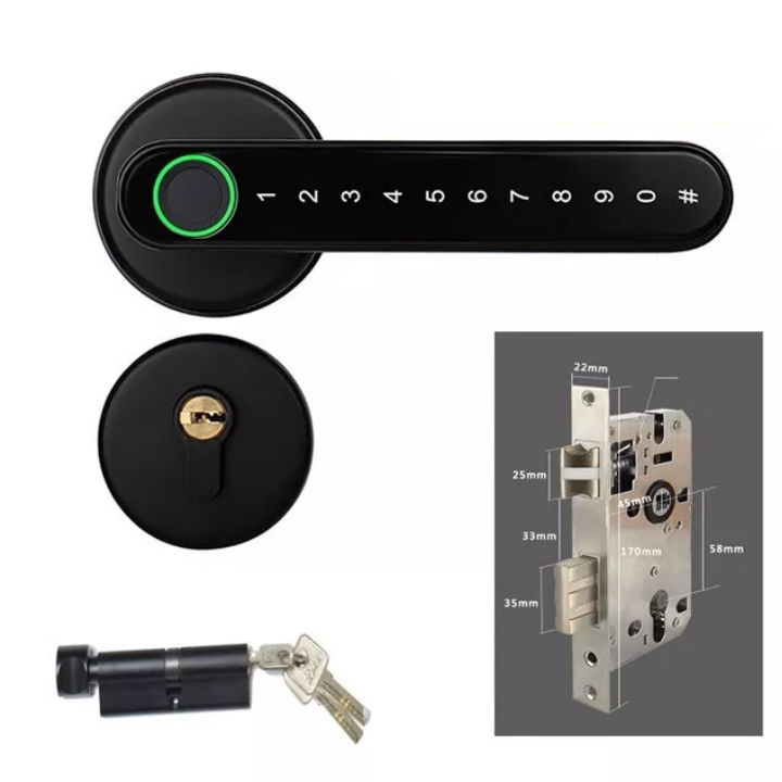 Fingerprint Smart Door Lock with Touchscreen, Keyless Entry for Home, Hotel, & Office