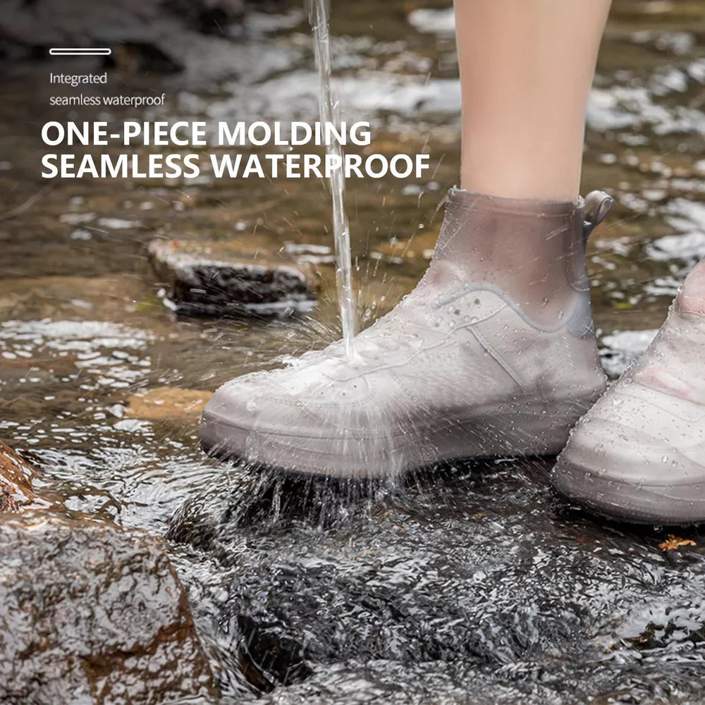 Waterproof Silicone Shoe Cover High Top Rain Boots Cover Non-slip Shoes Protector Outdoor Reusable Thickened Footwear