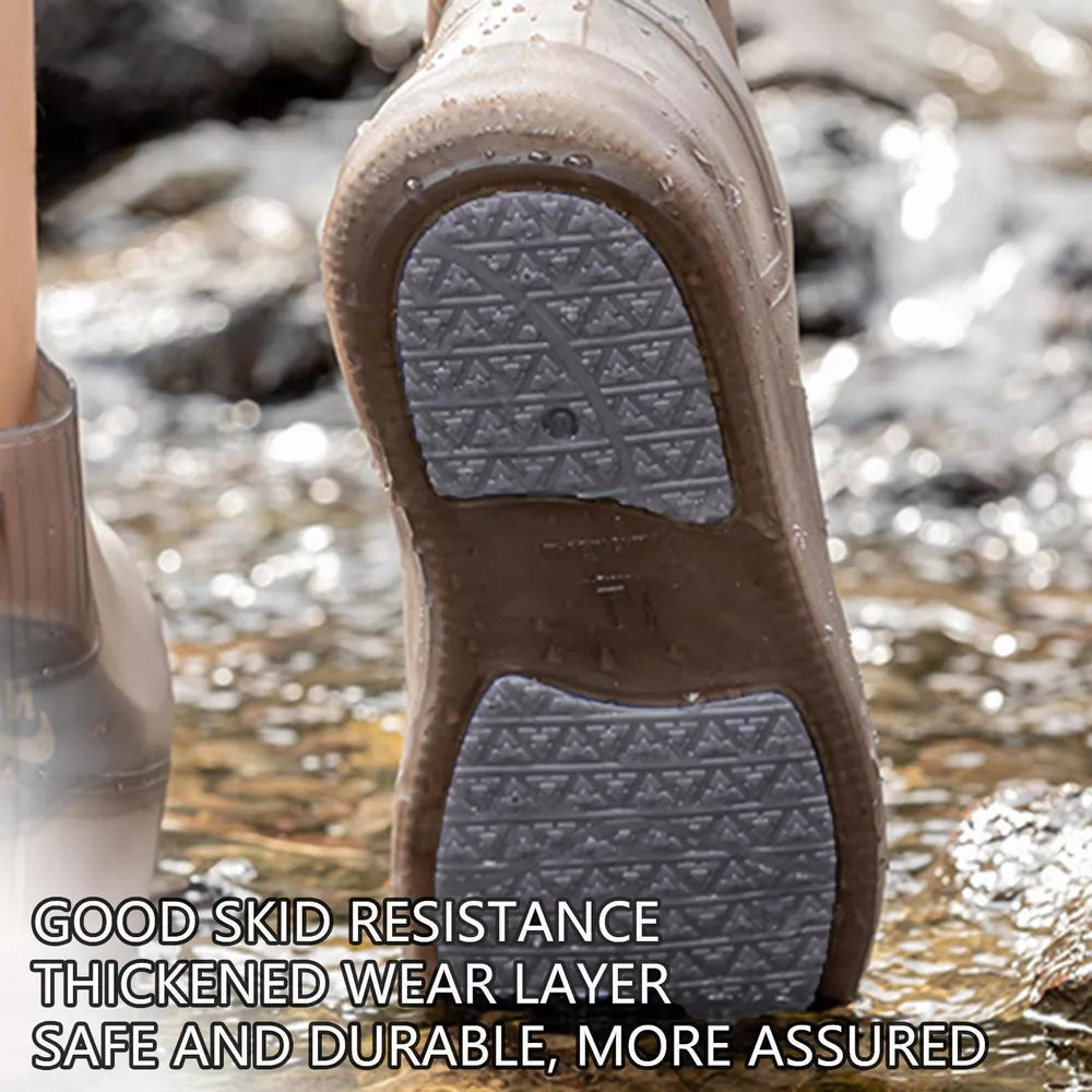 Waterproof Silicone Shoe Cover High Top Rain Boots Cover Non-slip Shoes Protector Outdoor Reusable Thickened Footwear
