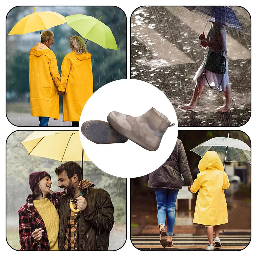Waterproof Silicone Shoe Cover High Top Rain Boots Cover Non-slip Shoes Protector Outdoor Reusable Thickened Footwear