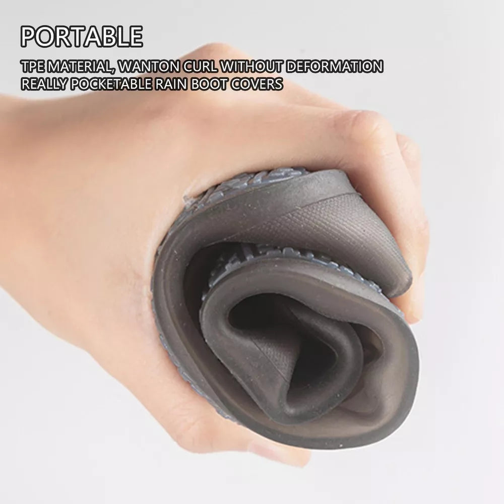Waterproof Silicone Shoe Cover High Top Rain Boots Cover Non-slip Shoes Protector Outdoor Reusable Thickened Footwear