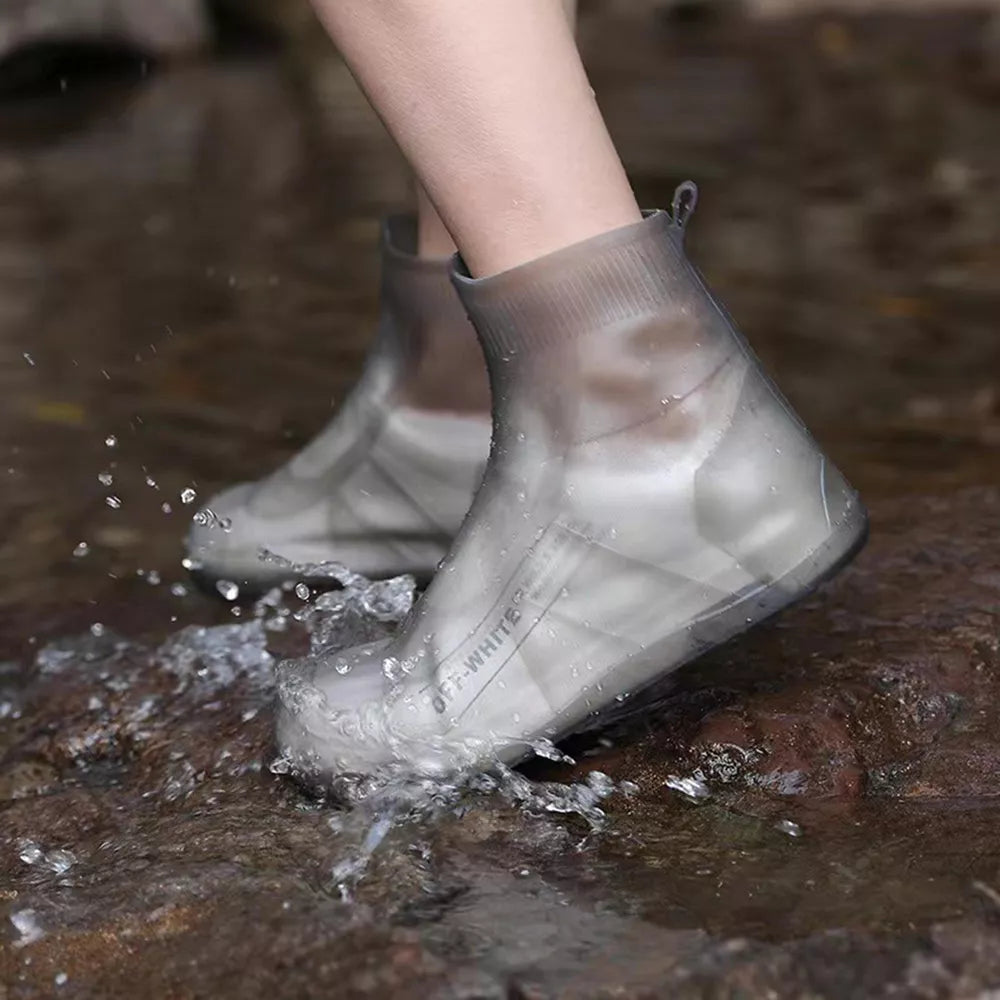 Waterproof Silicone Shoe Cover High Top Rain Boots Cover Non-slip Shoes Protector Outdoor Reusable Thickened Footwear