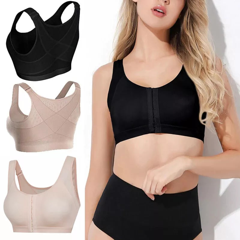 Post Surgery Recovery Bra with Posture Support - Front Closure