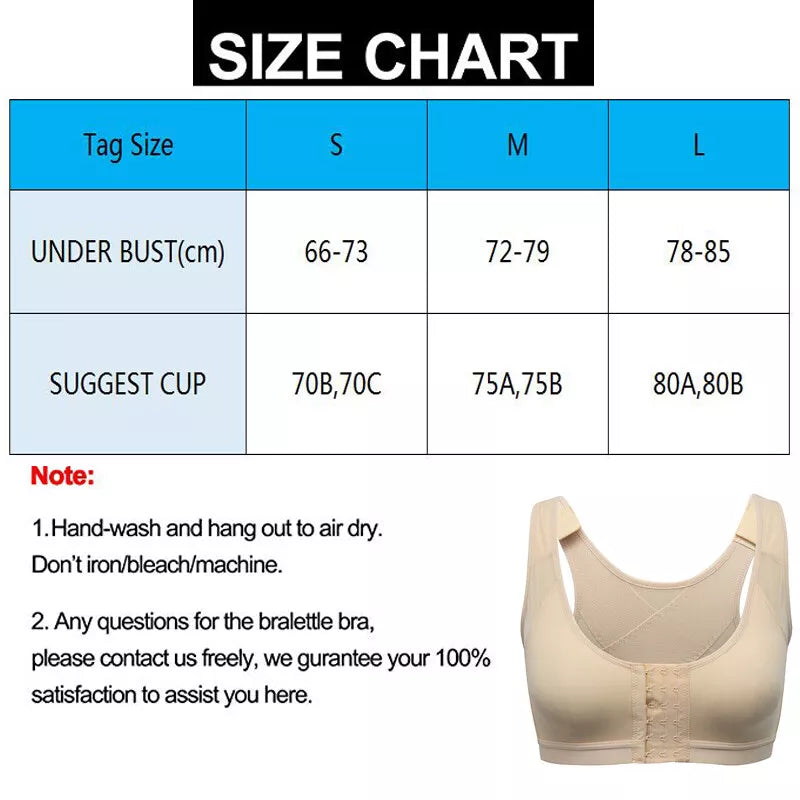 Post Surgery Recovery Bra with Posture Support - Front Closure