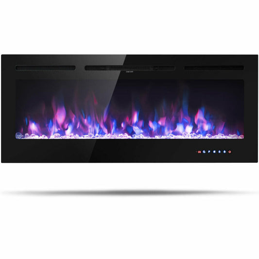 50 Inch Recessed Electric Insert Wall Mounted Fireplace with Adjustable Brightness - Gallery View 1 of 12