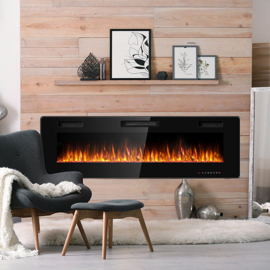 60 Inch Ultra Thin Electric Fireplace with 2 Heat Settings - Gallery View 1 of 14