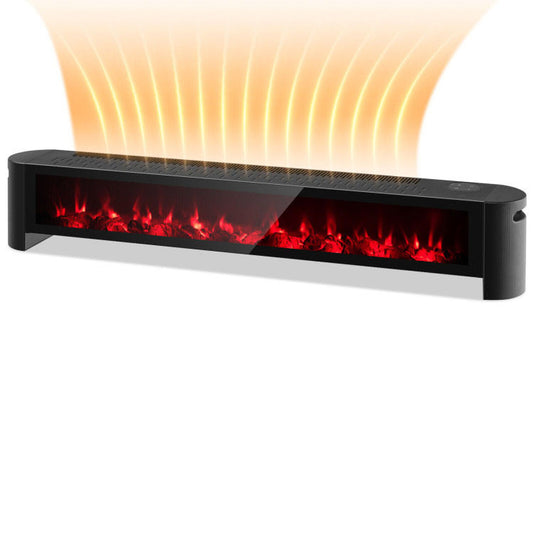 1400W Baseboard Electric Heater with Realistic Multicolor Flame - Gallery View 1 of 12