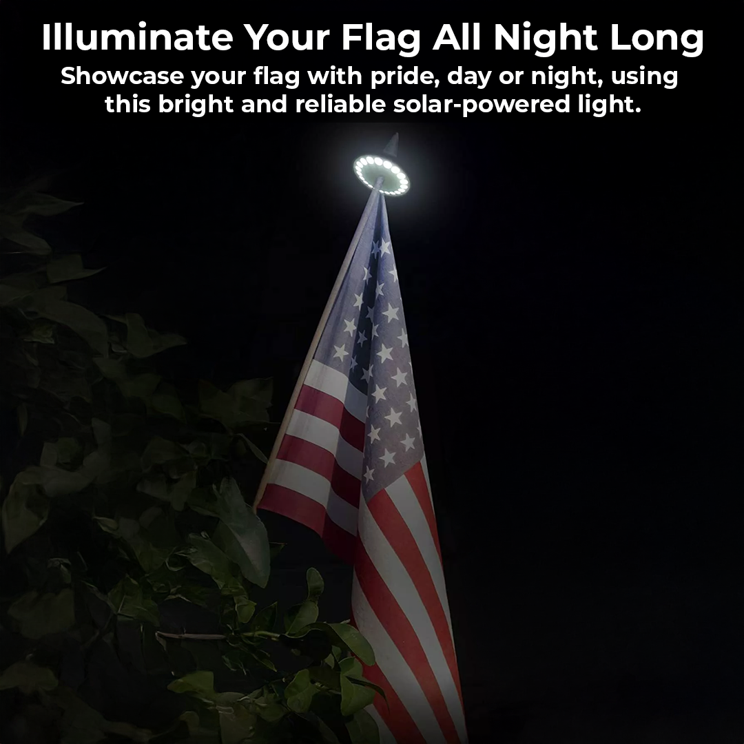 Bright Solar Flagpole Light - 700 Lumens, Waterproof & Long-Lasting
