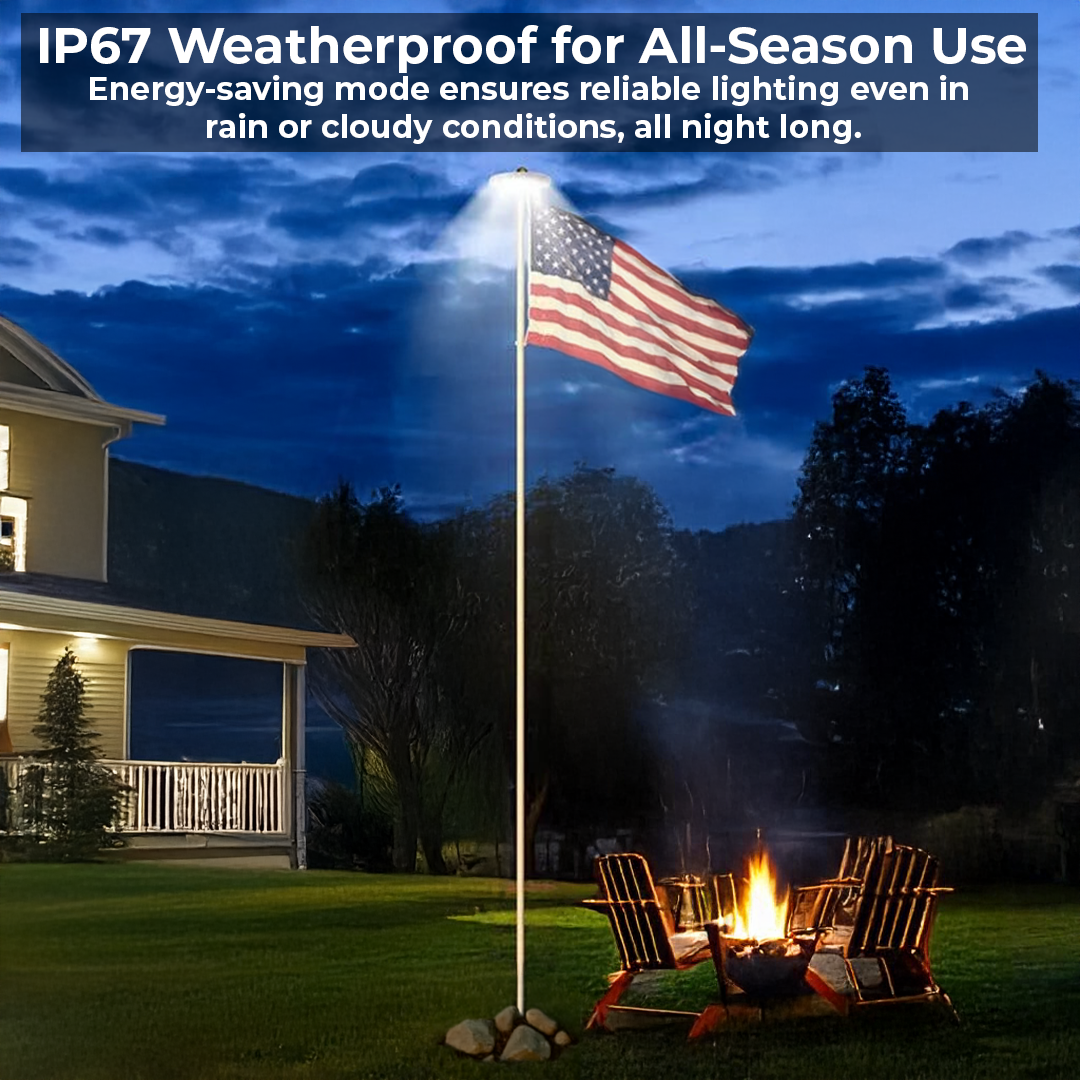 Bright Solar Flagpole Light - 700 Lumens, Waterproof & Long-Lasting