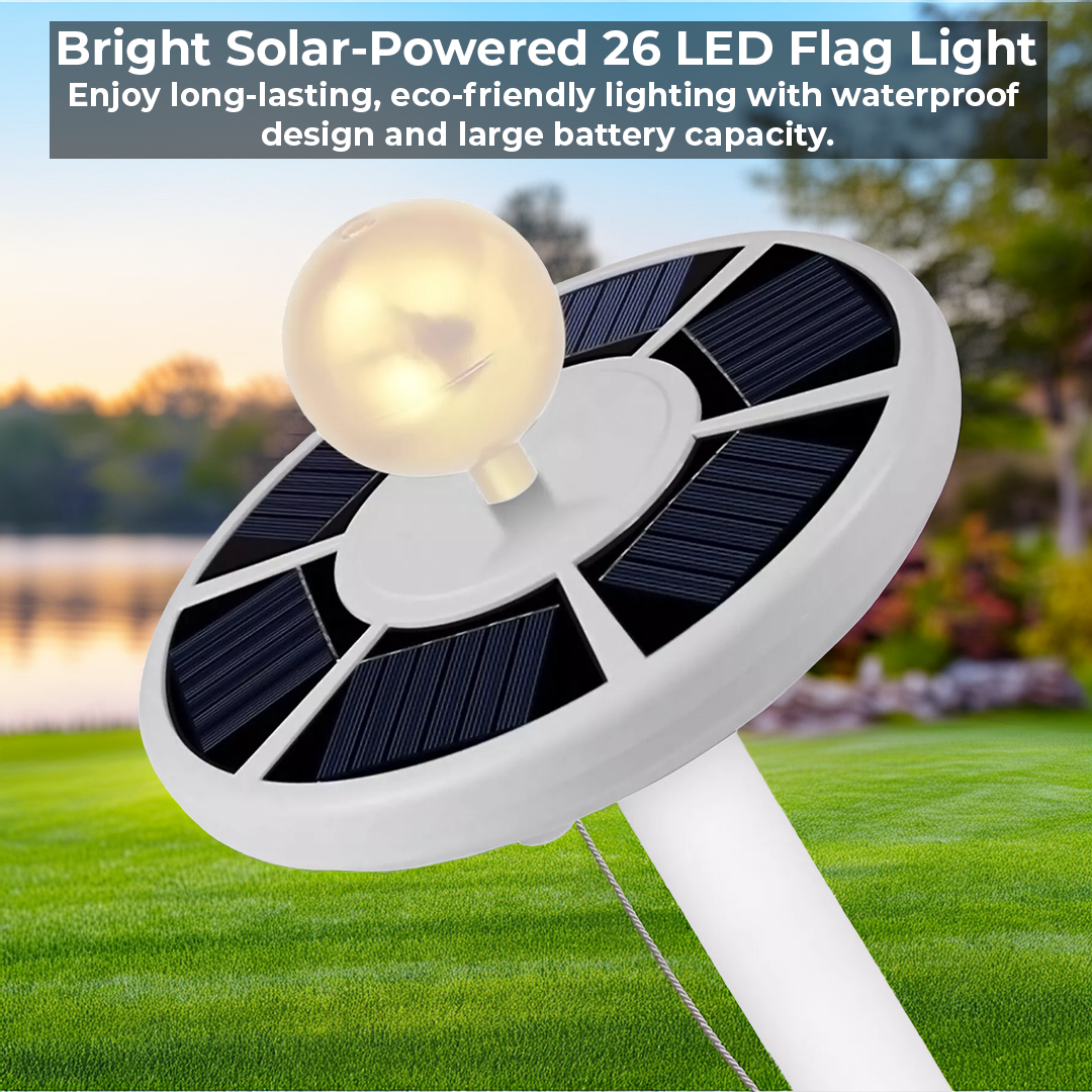 Bright Solar Flagpole Light - 700 Lumens, Waterproof & Long-Lasting