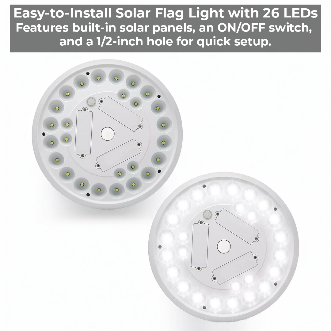Bright Solar Flagpole Light - 700 Lumens, Waterproof & Long-Lasting