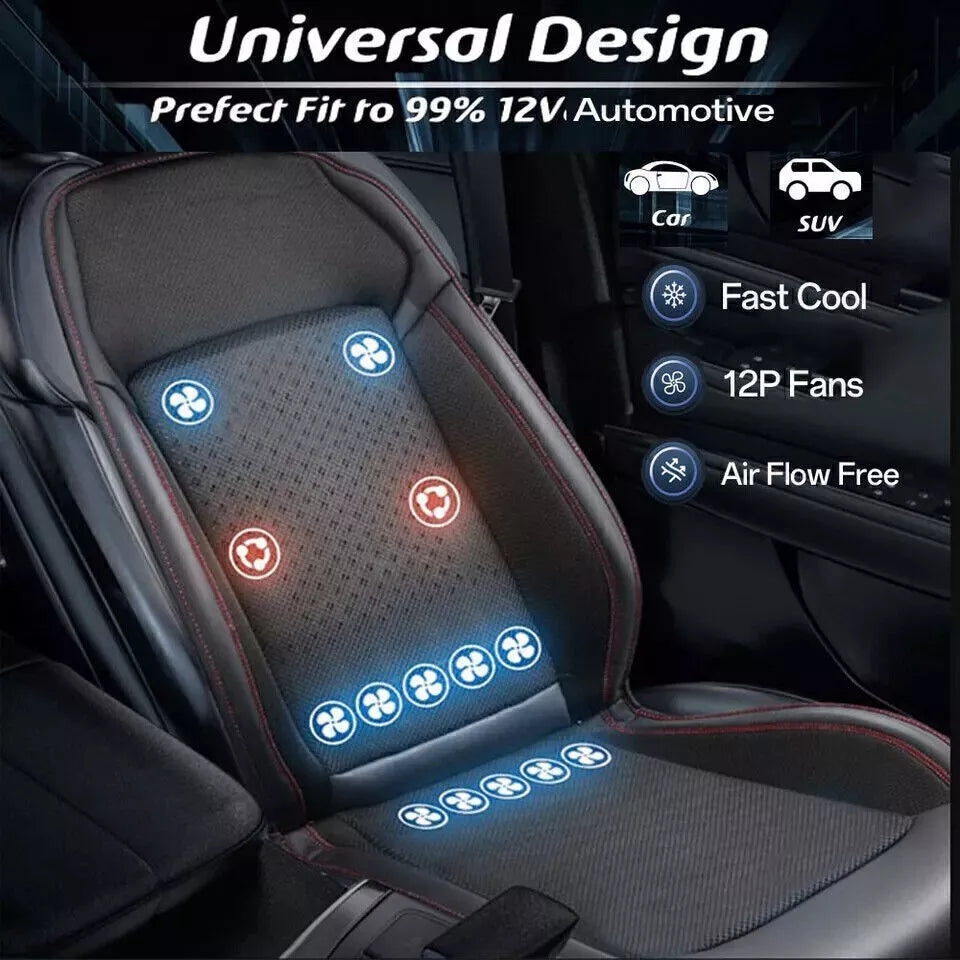 Airflow Comfort Ride Car Seat - Ventilated Cooling Seat Cover with Massage