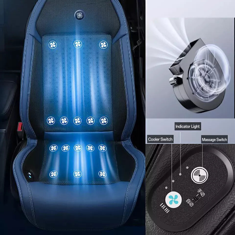 Airflow Comfort Ride Car Seat - Ventilated Cooling Seat Cover with Massage