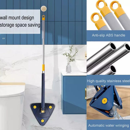 Telescopic Triangle Mop - 360° Rotatable Adjustable Cleaning Mop Extendable with Long Handle Hand