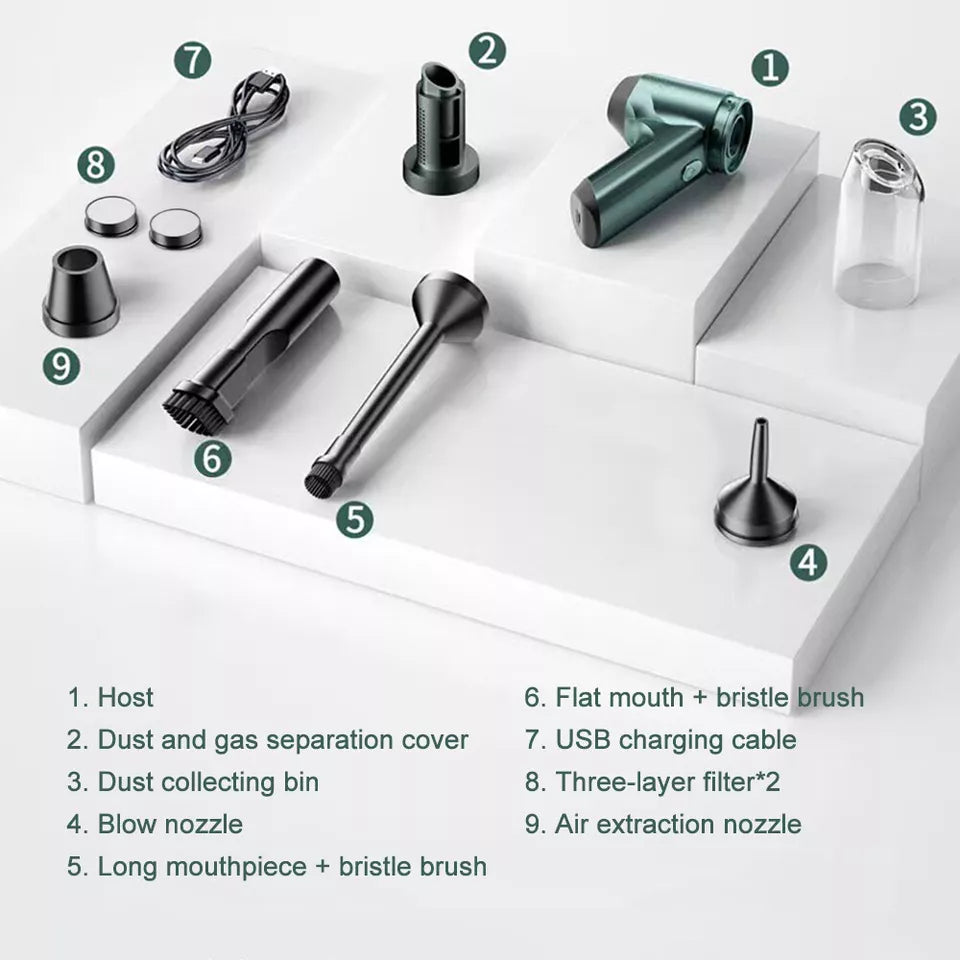 Wireless Vacuum Cleaner - 3 in 1 Portable Handheld Car Vacuum Cleaner for Keyboard Cleaning,Outdoor and Pet Hair