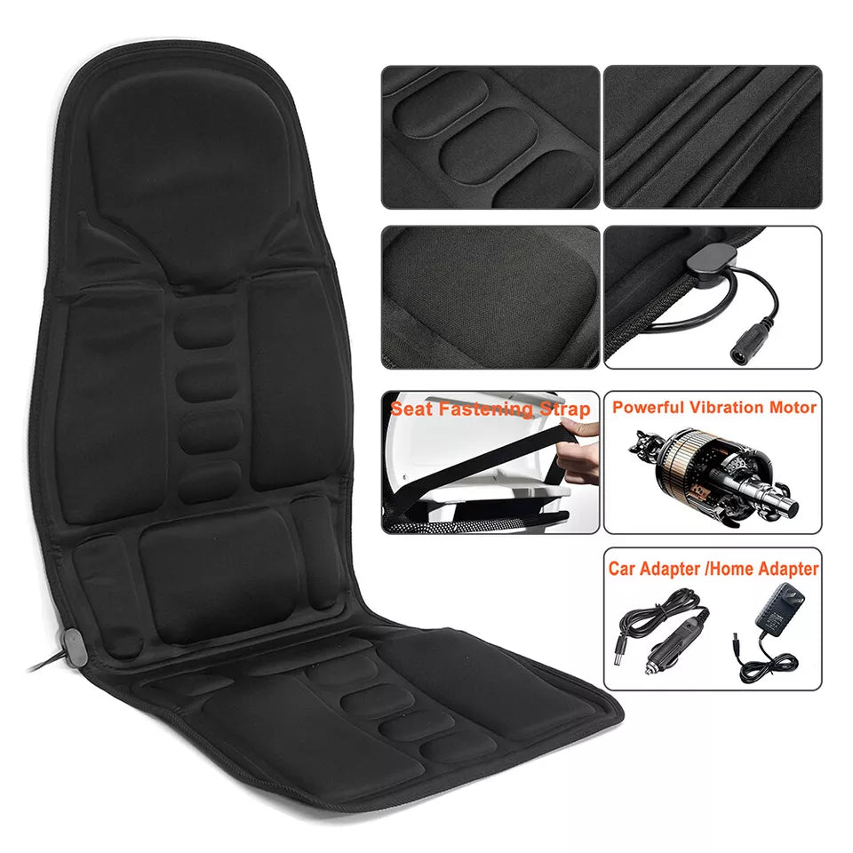 8 Mode Massage Chair Pad With Heated Back Neck Cushion For Car & Home
