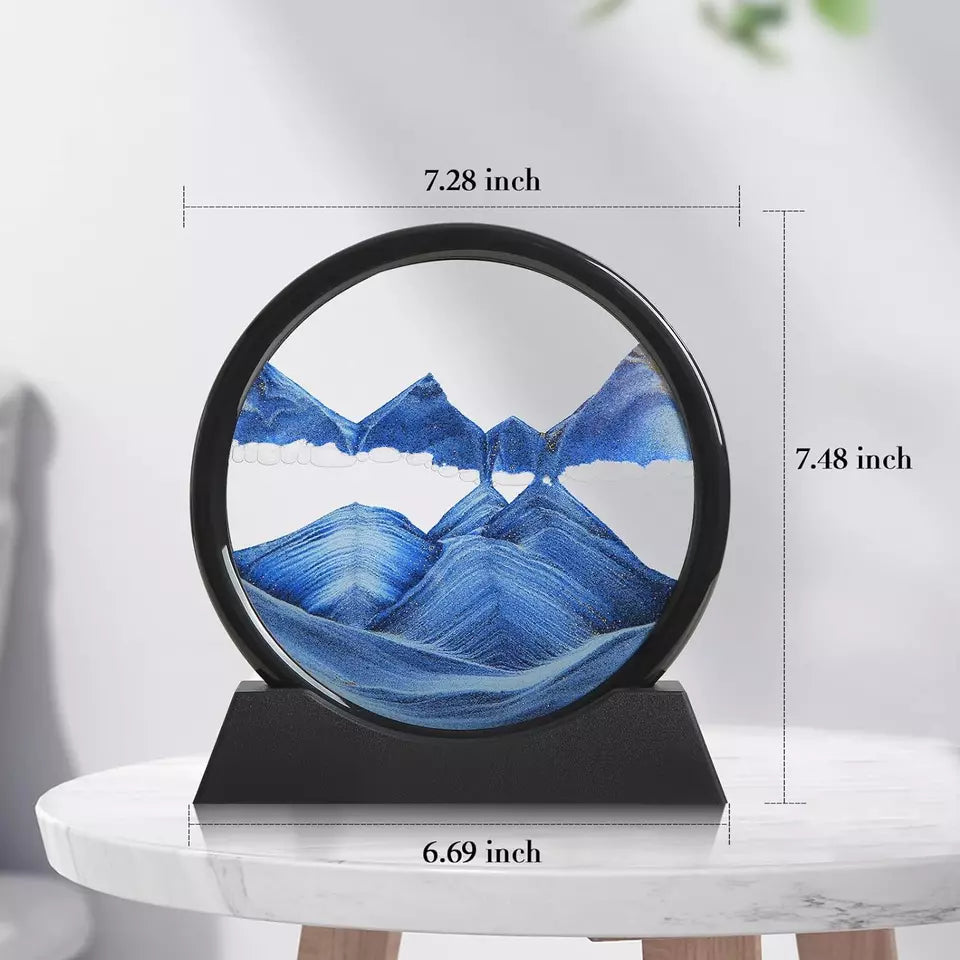 7-Inch Moving Sand Art – Dynamic Sandscape for Stress Relief & Decor