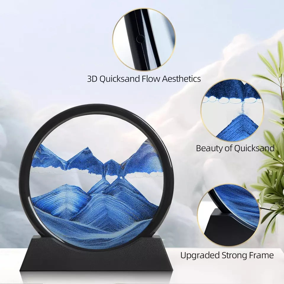 7-Inch Moving Sand Art – Dynamic Sandscape for Stress Relief & Decor