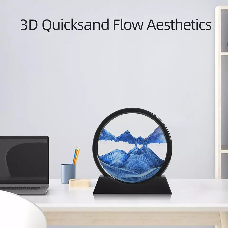 7-Inch Moving Sand Art – Dynamic Sandscape for Stress Relief & Decor