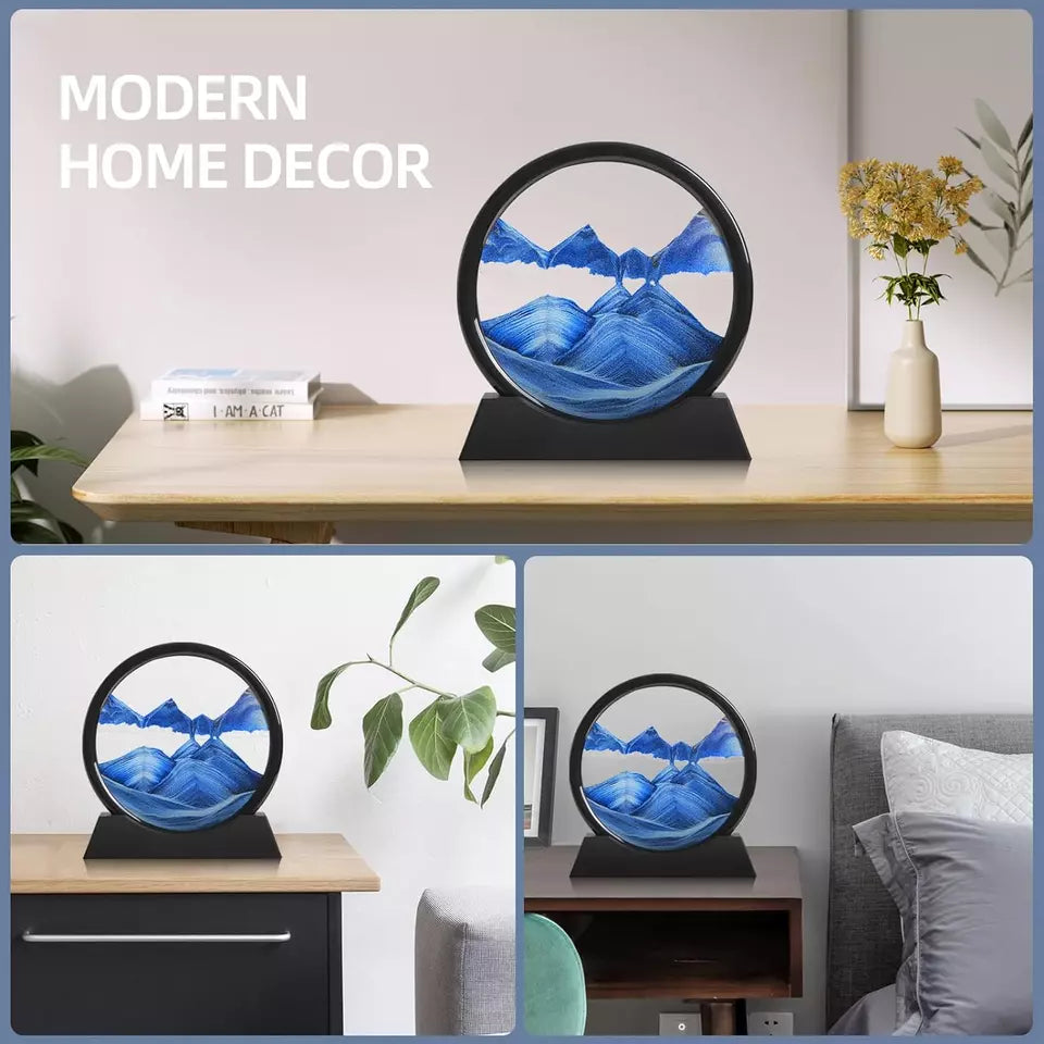7-Inch Moving Sand Art – Dynamic Sandscape for Stress Relief & Decor